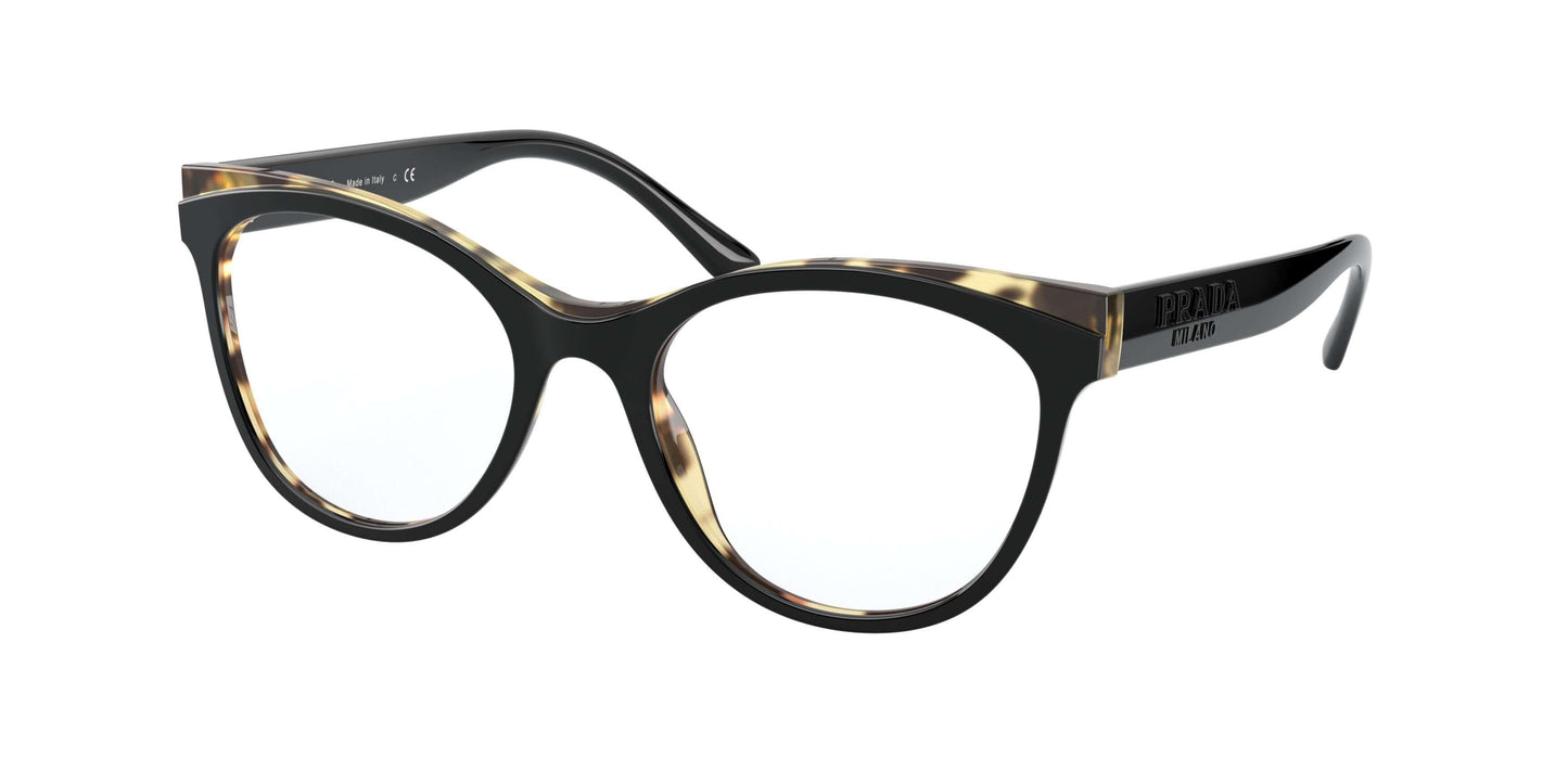 Stylish Prada 0PR 05WV cat-eye sunglasses featuring black and tortoiseshell frames, perfect for modern fashion statements.