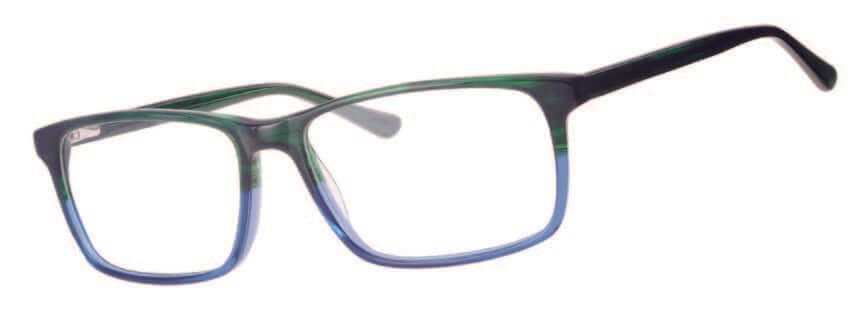 Green and navy elite 4529 plastic glasses with white background