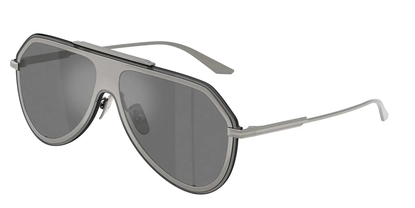 Dolce & Gabbana 0DG2309 oversized sunglasses with gray lenses and silver frames for a stylish look.