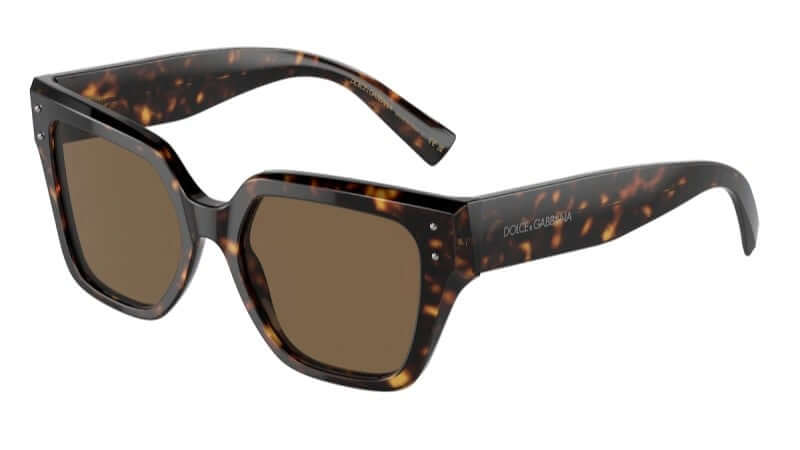 Dolce & Gabbana 0DG4471 oversized sunglasses in tortoise shell with brown lenses, combining style and luxury.