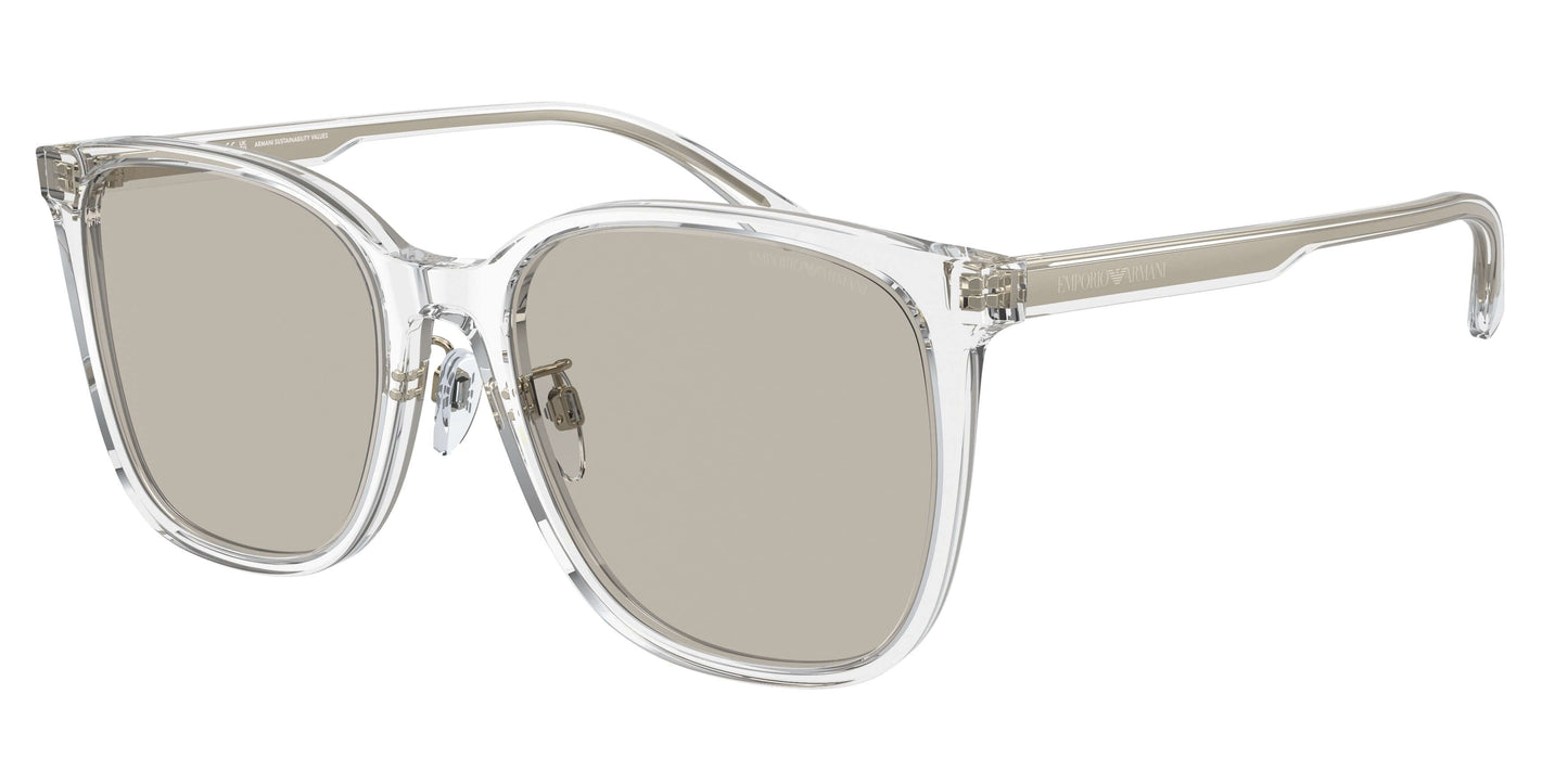 Emporio Armani EA4206D sunglasses with clear frames and tinted lenses for a stylish, modern look.