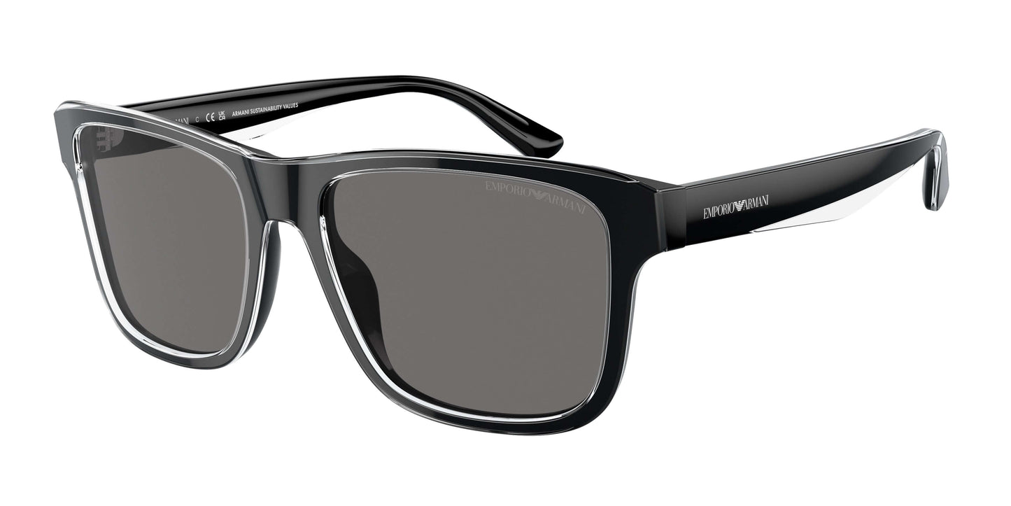 Emporio Armani EA4208 stylish black sunglasses with gray lenses, perfect for fashion and sun protection.