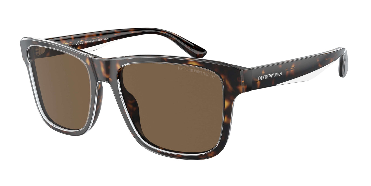 Stylish Emporio Armani EA4208 sunglasses in tortoiseshell frame with brown lenses, perfect for fashion and sun protection.