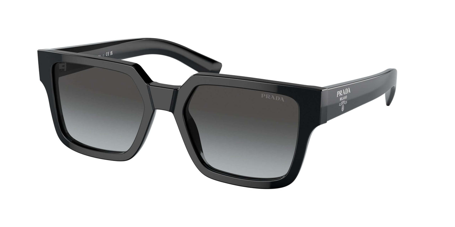 PRADA 0PR 03ZS sunglasses featuring a stylish black frame and gradient lenses for a chic look.