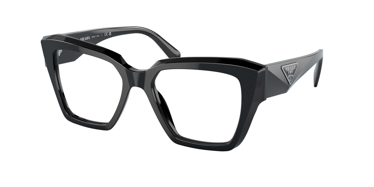 PRADA 0PR 09ZV oversized black glasses with bold frame and logo, perfect for a stylish eyewear statement.