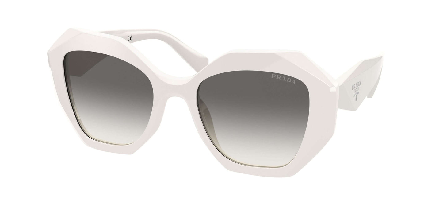 PRADA 0PR 16WS oversized white sunglasses with gradient lenses, a chic accessory for fashion-forward individuals.