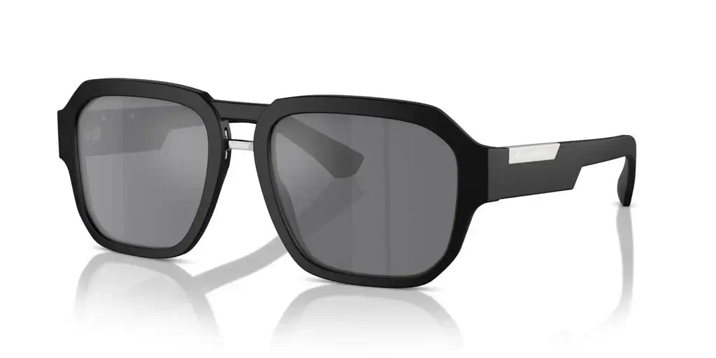 Dolce & Gabbana 0DG4464 black sunglasses with gray lenses, stylish square design, perfect for modern fashion.