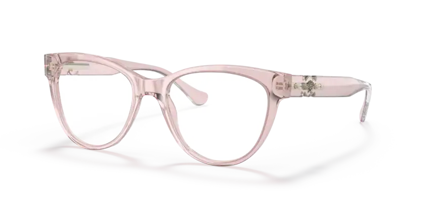 Elegant VERSACE 0VE3304 pink eyeglasses with stylish design and clear lenses, perfect for fashion-forward looks.