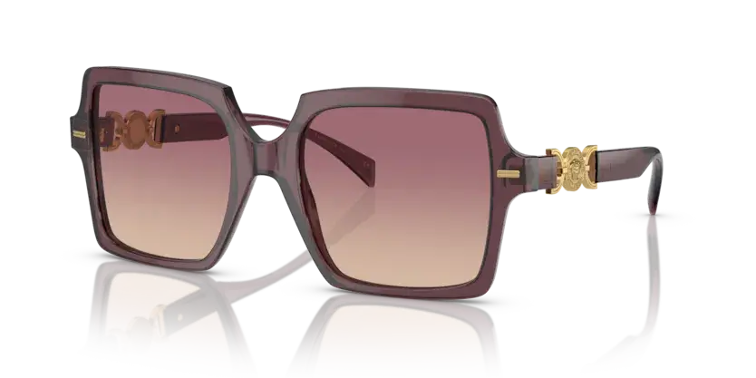 Versace 0VE4441 sunglasses featuring oversized square frames with gradient lenses and gold detailing.