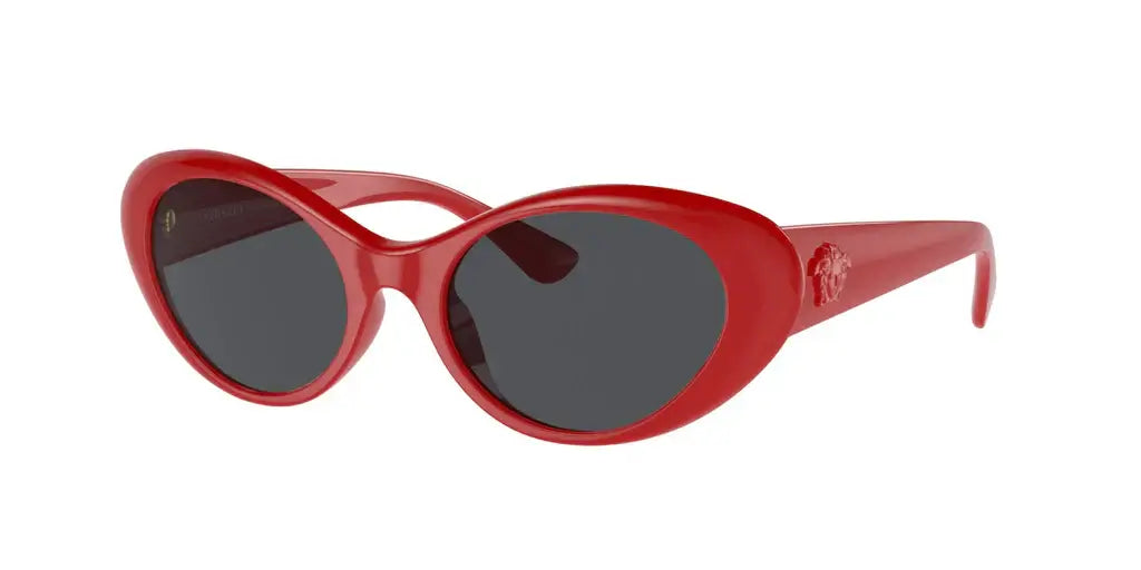 Versace 0VE4455U red cat-eye sunglasses with dark lenses, stylish design perfect for fashion-forward individuals.