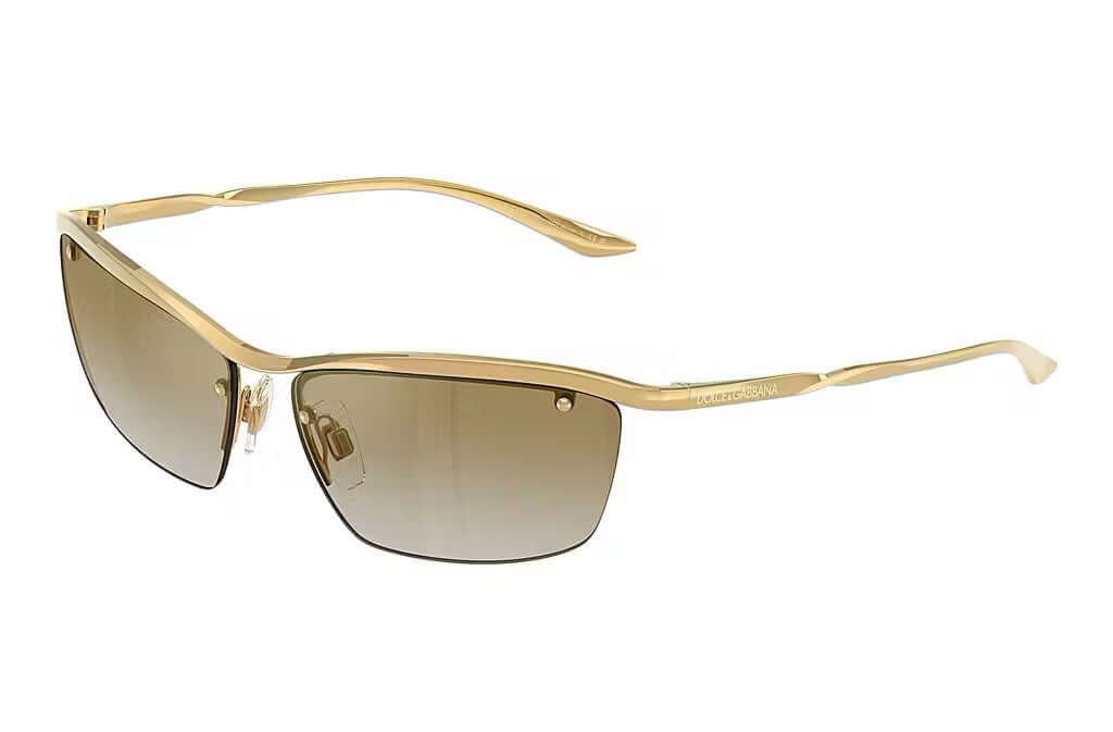 Dolce & Gabbana 0DG2307 sunglasses with elegant gold frame and gradient lenses, perfect for stylish sun protection.