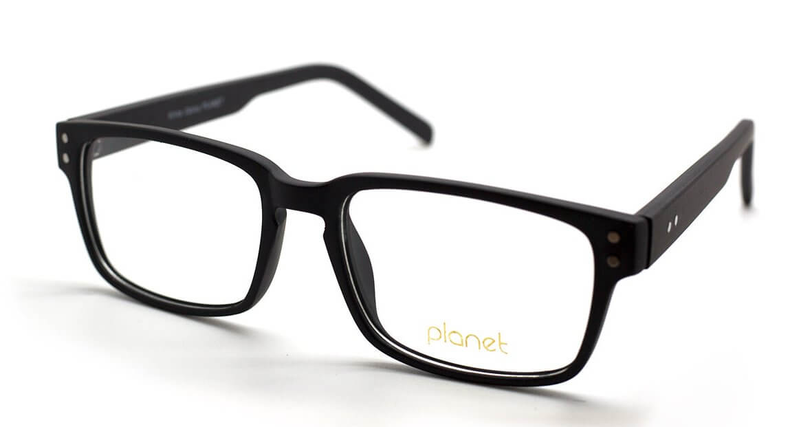 Stylish black eyeglasses from Planet 48, featuring a sleek design and comfortable fit for everyday wear.