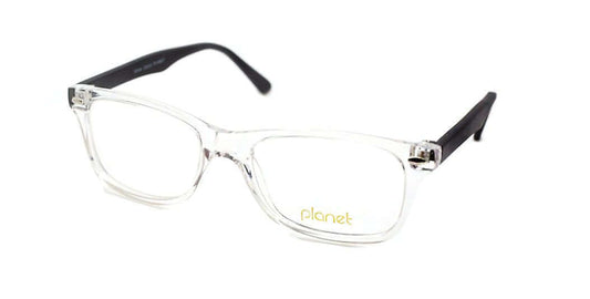Clear stylish glasses from Planet 47 with a modern design and black temple arms, perfect for daily wear.