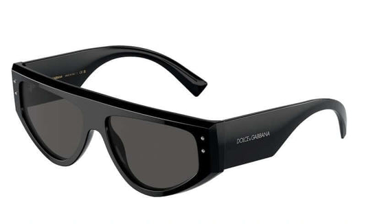 Dolce & Gabbana 0DG4461 stylish black sunglasses with grey lenses, perfect for fashion-forward individuals.