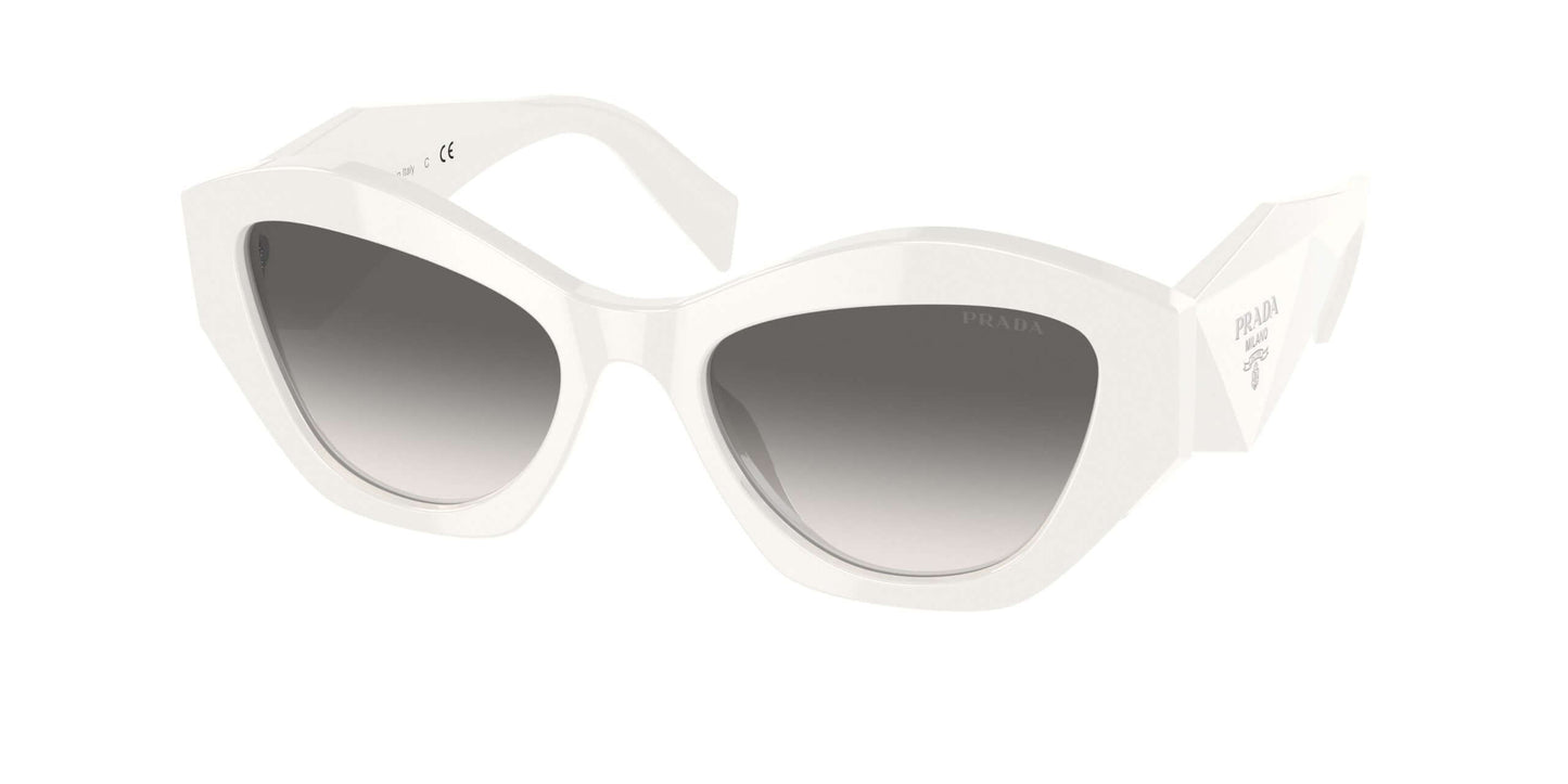 PRADA 0PR 07YS sunglasses in stylish white with gradient lenses, offering a chic look for any occasion.