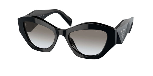 PRADA 0PR 07YS black cat-eye sunglasses with gradient lenses, showcasing a bold and stylish design.