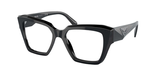 PRADA 0PR 09ZV oversized black glasses with bold frame and logo, perfect for a stylish eyewear statement.