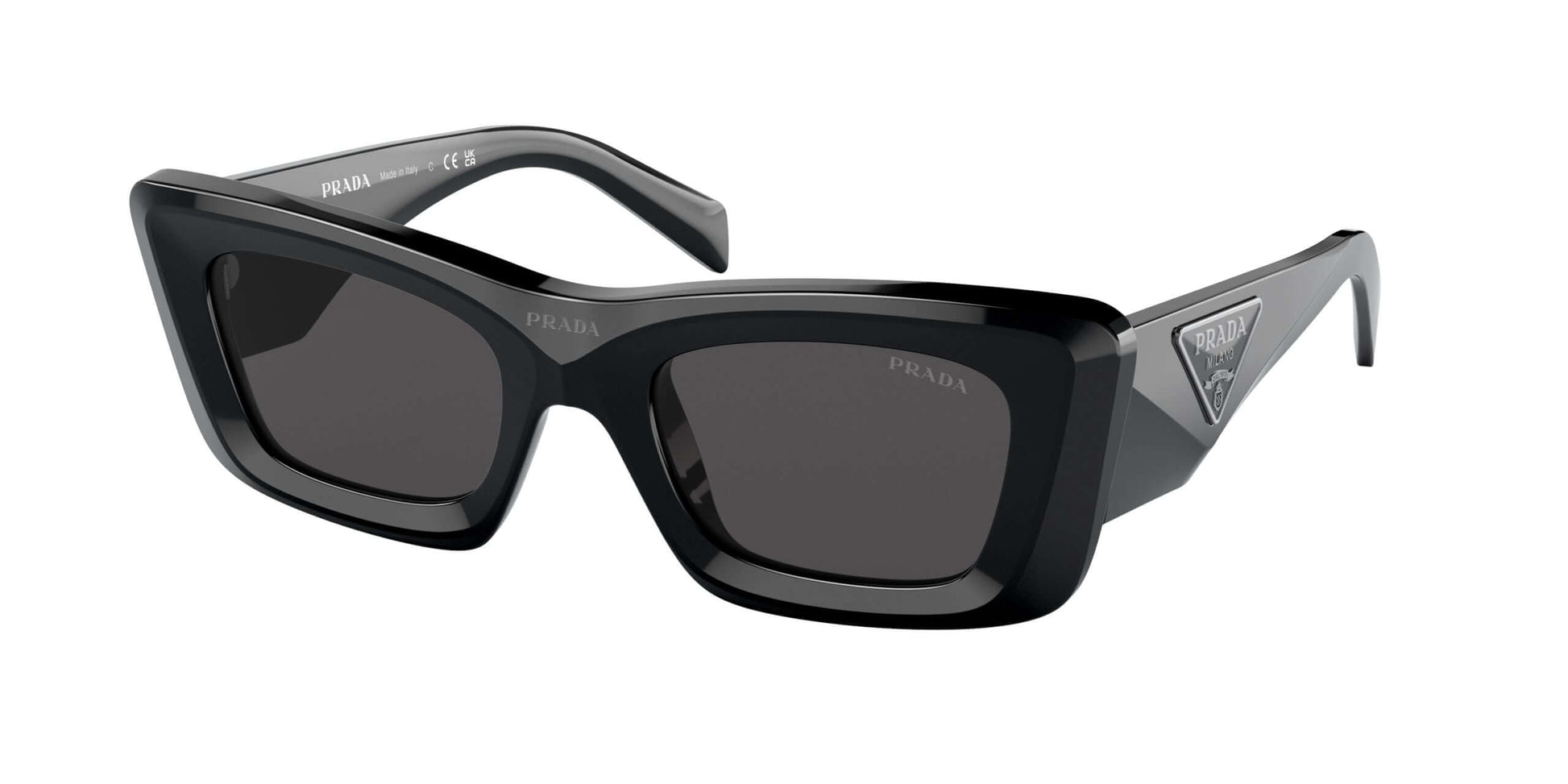 PRADA 0PR 13ZS black sunglasses showcasing bold style and modern design, perfect for luxury fashion enthusiasts.