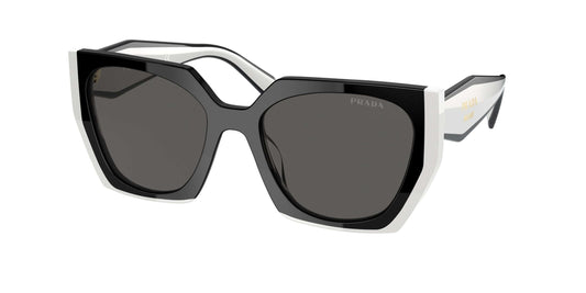 PRADA 0PR 15WS oversized sunglasses in black and white with dark lenses, perfect for a stylish accessory.