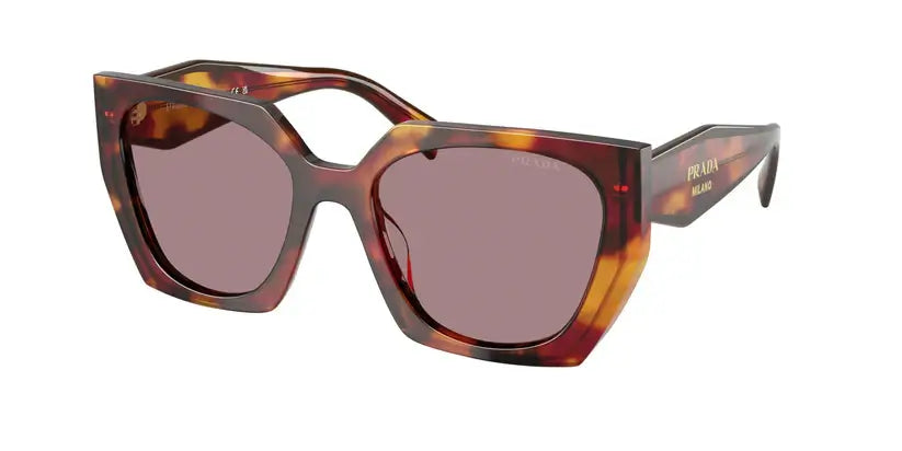 PRADA 0PR 15WS sunglasses in tortoiseshell, oversized frame with dark lenses for a stylish look.