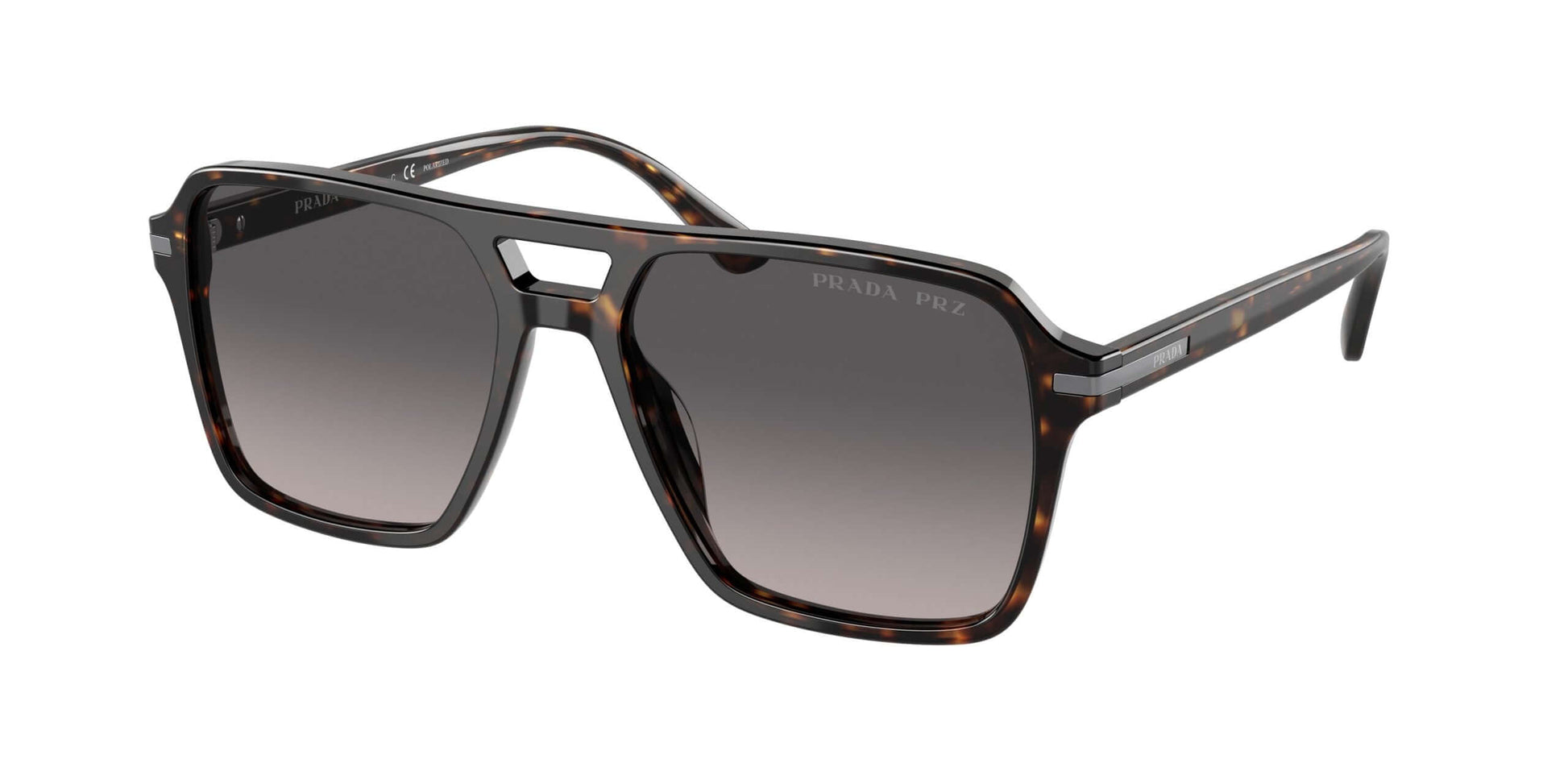 PRADA 0PR 20YS sunglasses in tortoiseshell with gradient lenses, stylish square frame for a chic look.