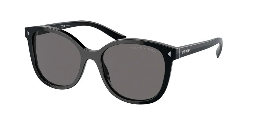 PRADA 0PR 22ZS stylish black sunglasses with large frames and dark lenses, perfect for chic summer looks.