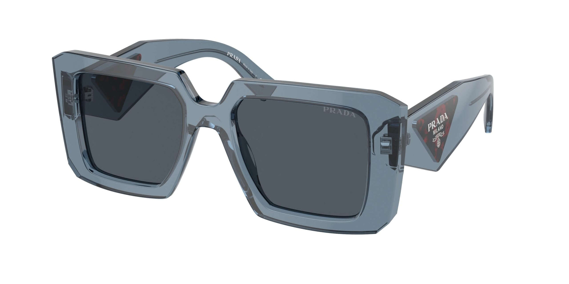 PRADA 0PR 23YS oversized gray sunglasses with a bold design, perfect for fashion-forward styles.