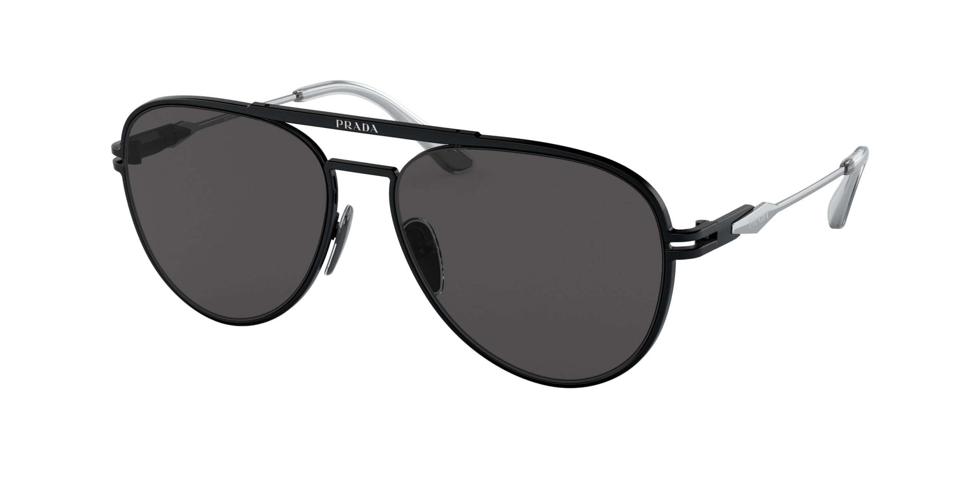 PRADA 0PR 54ZS sunglasses with sleek black frames and dark lenses, stylish accessory for any outfit.