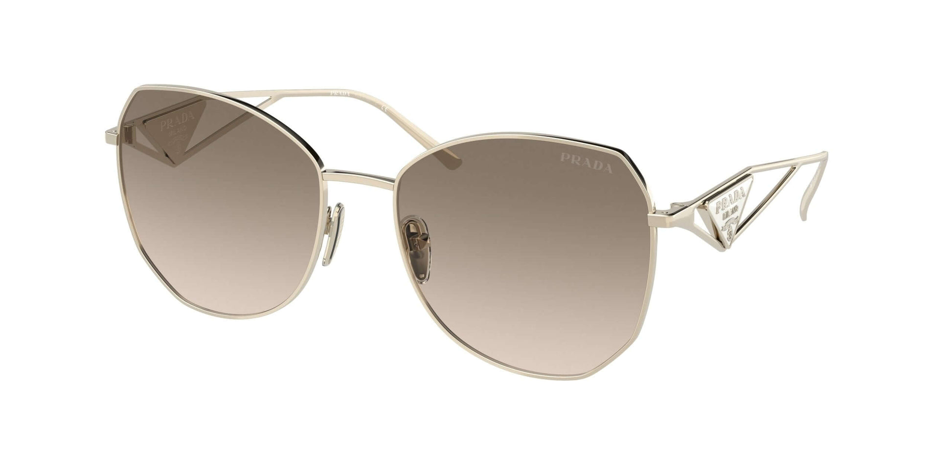PRADA 0PR 57YS sunglasses with stylish gradient lenses and elegant silver frame, perfect for a chic look.