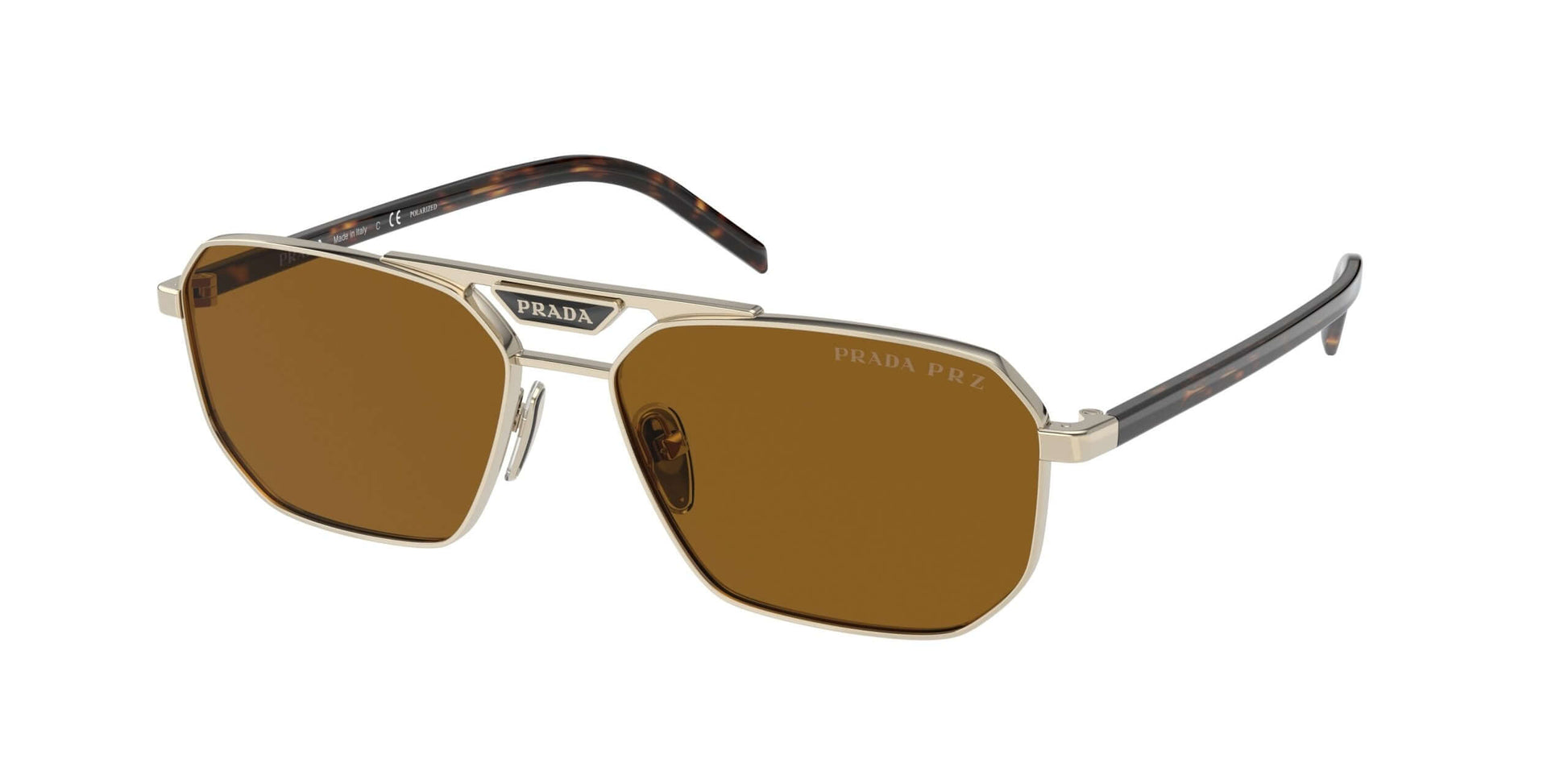 PRADA 0PR 58YS sunglasses featuring a stylish tortoiseshell design and brown lenses for a chic summer look.