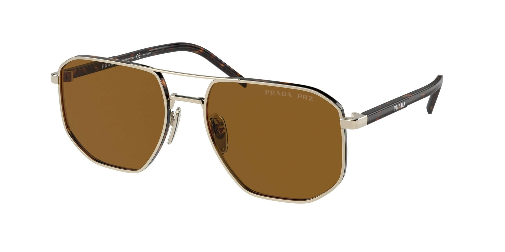 PRADA 0PR 59YS sunglasses with brown lenses and stylish metal frame, perfect for a chic look and sun protection.