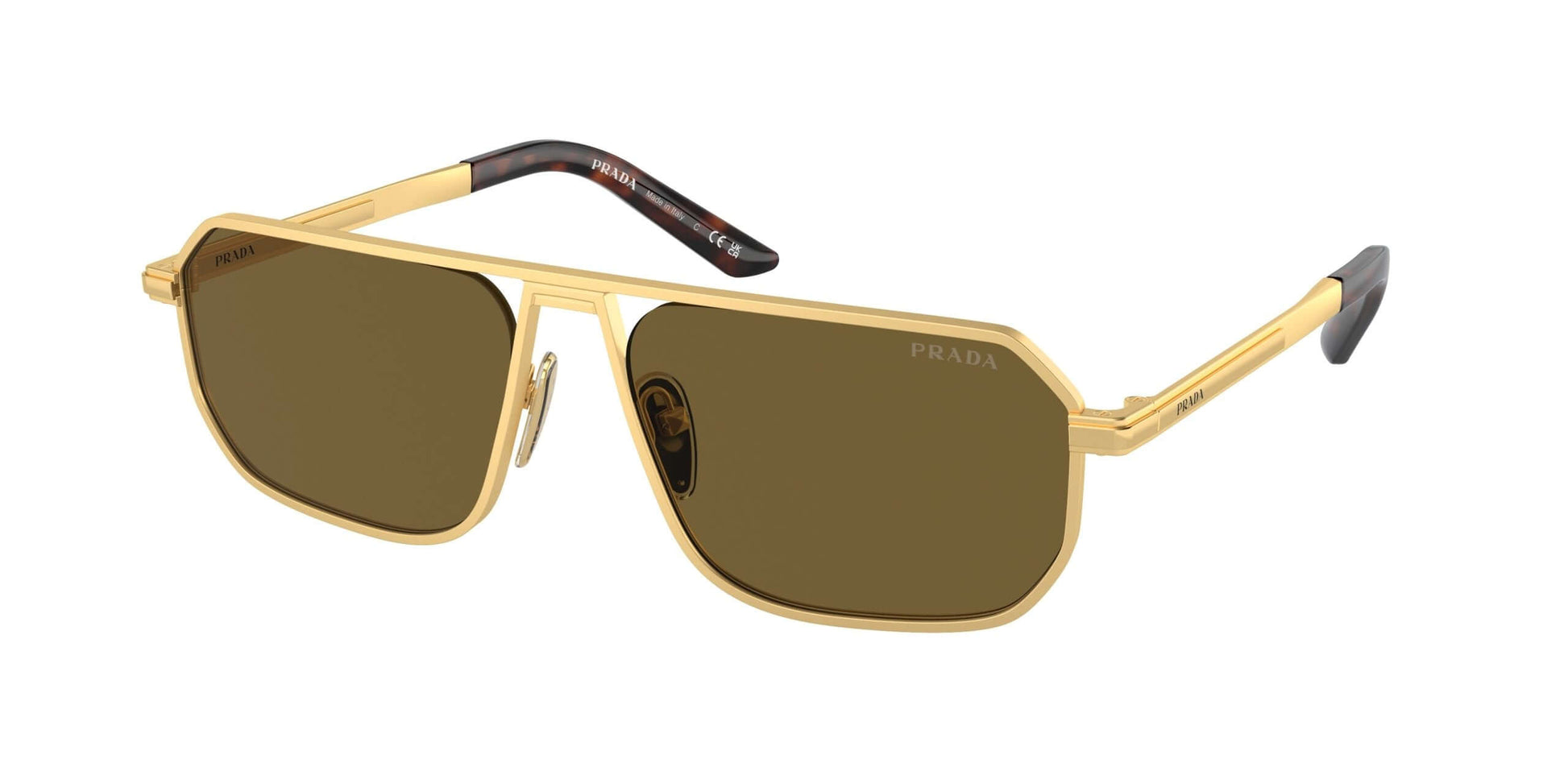 PRADA 0PR A53S stylish gold sunglasses, perfect eyewear for sunny days, versatile for prescription sunglasses.