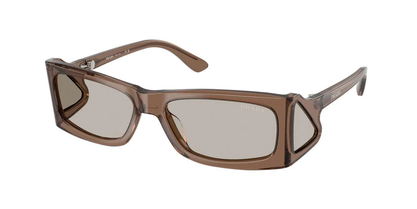 PRADA 0PR B03S sunglasses in brown featuring a stylish design and tinted lenses for trendy eyewear.