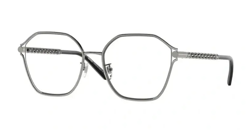 Versace 0VE1299D eyeglasses featuring a silver octagonal frame and detailed temple design, perfect for stylish everyday wear.